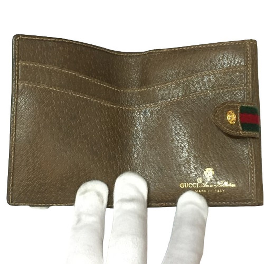Gucci Sherry Line Compact Wallet Gg Pattern Brown - image 7
